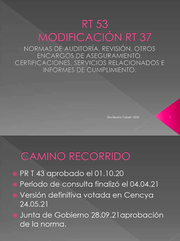 Modificaciones a la RT 37 en Auditoría | PDF | Auditoría | Contralor