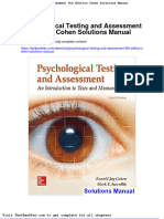 Psychological Testing and Assessment 9th Edition Cohen Solutions Manual