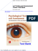 Psychological Testing and Assessment 9th Edition Cohen Test Bank