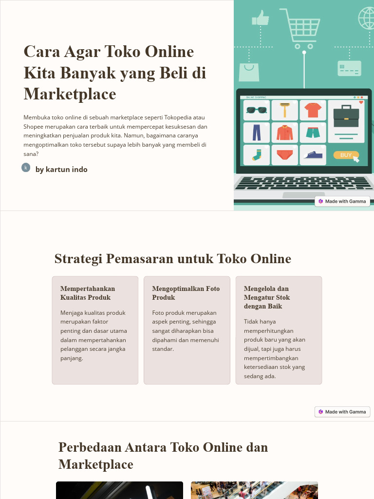 Cara Agar Toko Online Kita Banyak Yang Beli Di Marketplace PDF