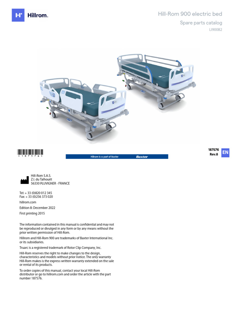 Hill-Rom 900 Bed Spare Parts Catalog | PDF | Technology & Engineering