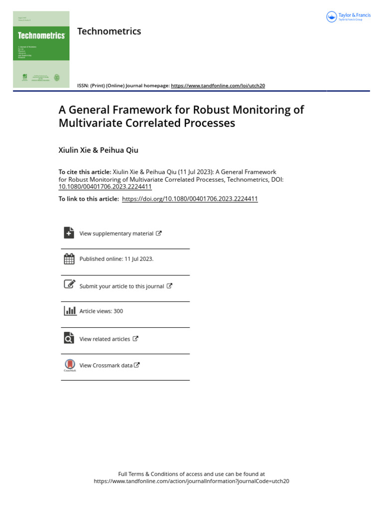 Robust Monitoring of Correlated Processes | PDF | Robust Statistics ...