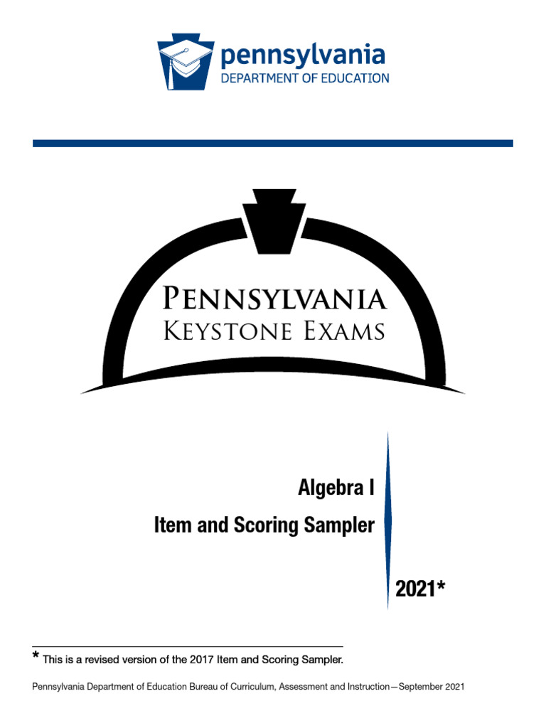 2021 Keystone ISS Algebra I | PDF