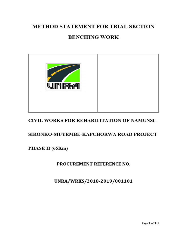 Method Statement For Bridge Work PDF Road Loader (Equipment)