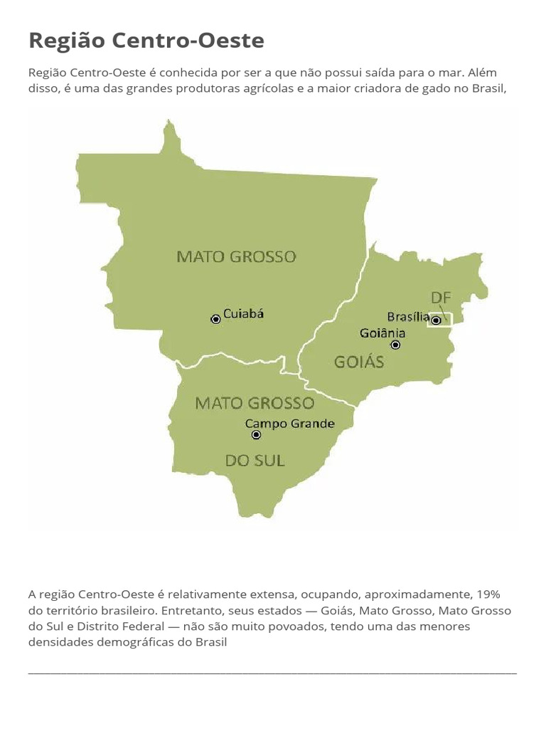 Região Centro-Oeste | PDF | Brasil | Geografia Física