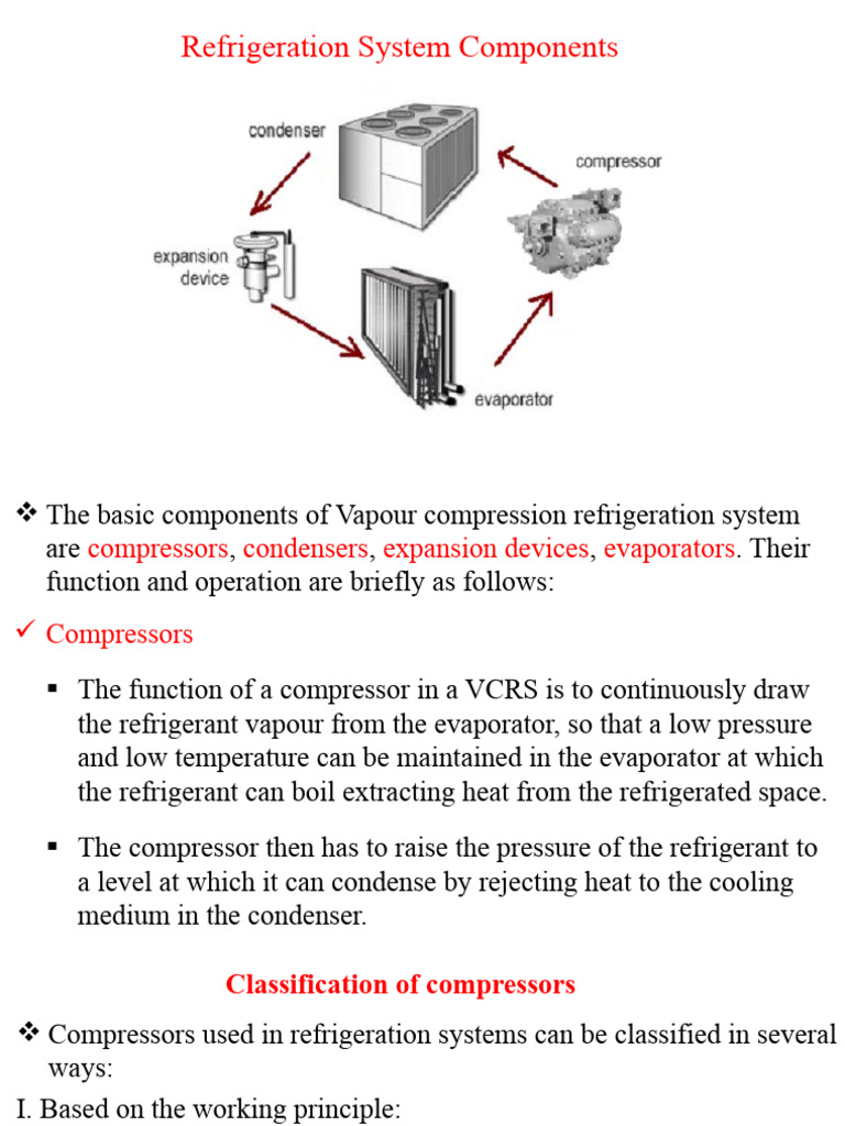 Components of Vapour Compression Refrigeration | PDF | Heat Exchanger ...