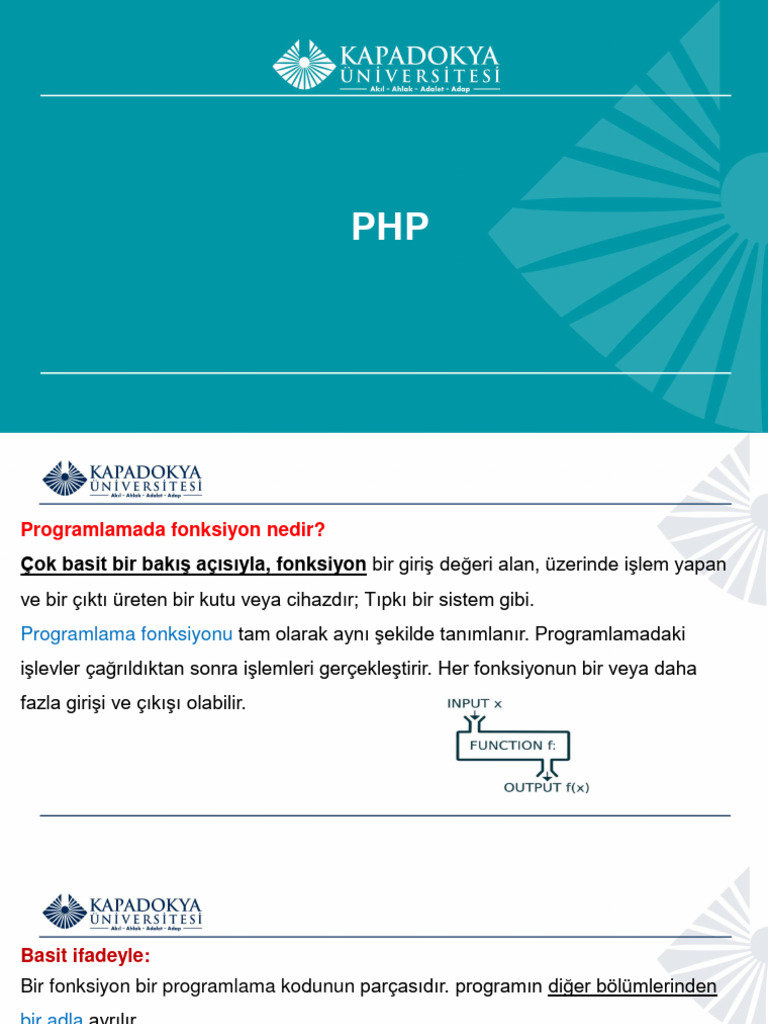 PHP - 3 - Fonksion 1 | PDF