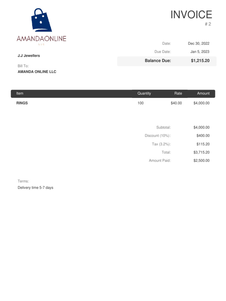 Invoice # 2 | PDF