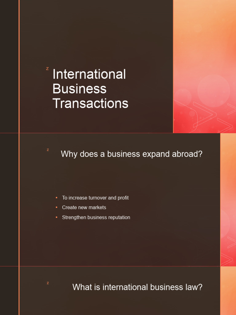 Overview of International Business Transactions | PDF | Intellectual ...