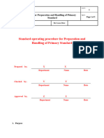 Standard Operating Procedure For Preparation and Handling of Primary Standard
