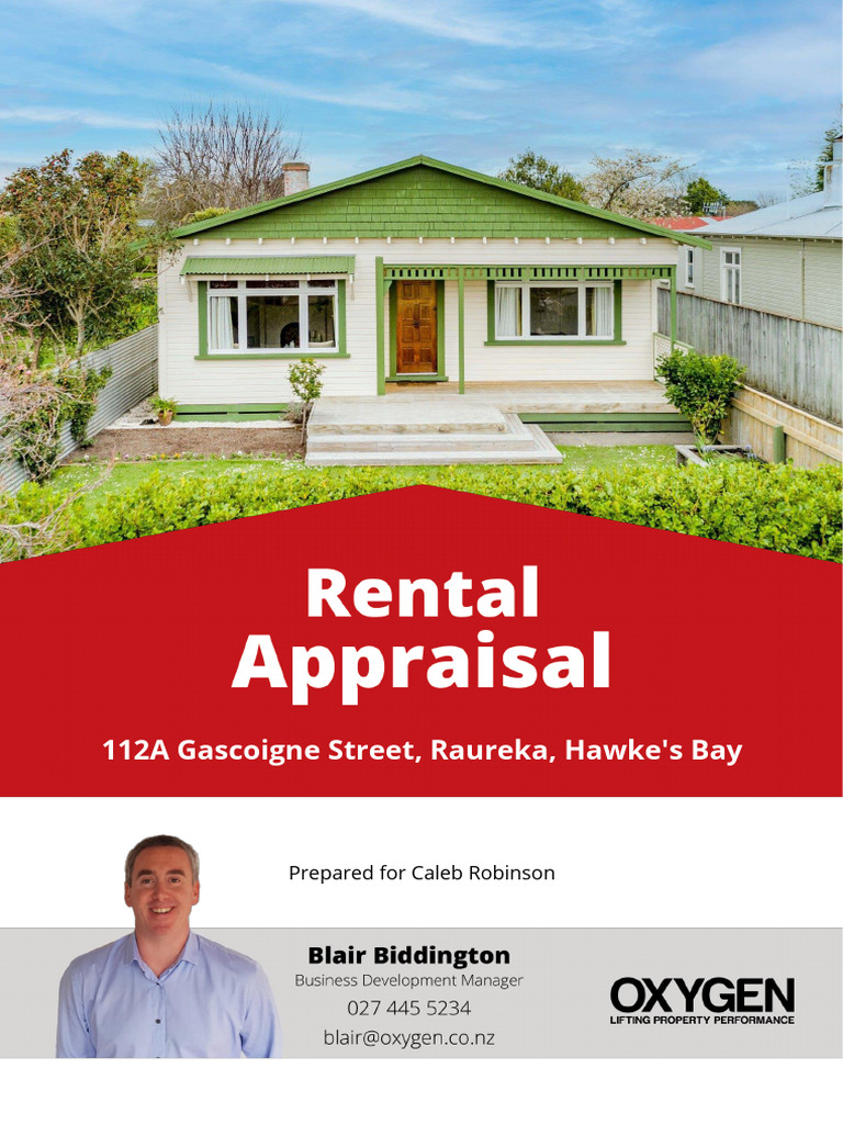 Rental Appraisal 112A Gascoigne ST PDF Real Estate Appraisal