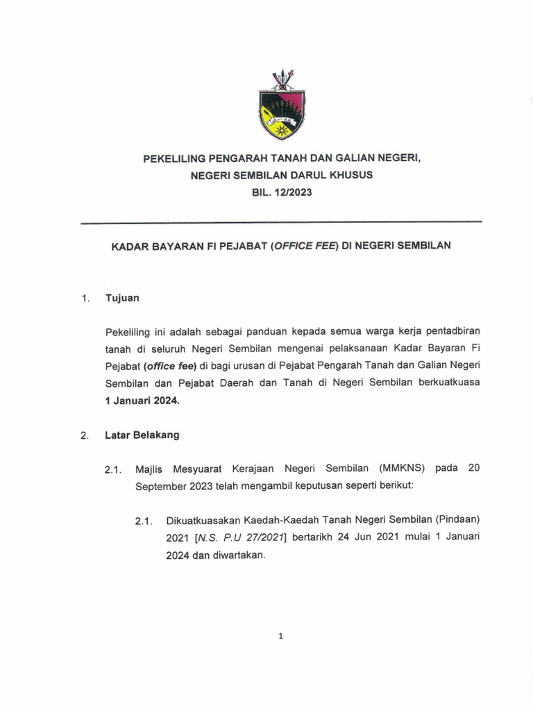 Pekeliling Ptgns Bil 12-2023 | PDF