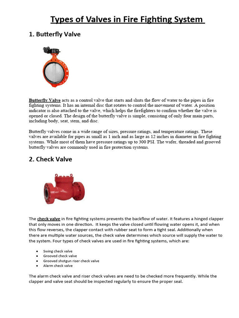 Types Of Valve In Fps Pdf Valve Pump