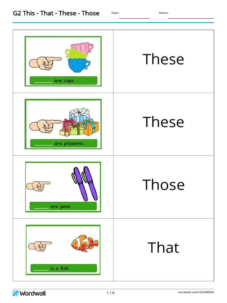 This, That, These, Those Activities | PDF