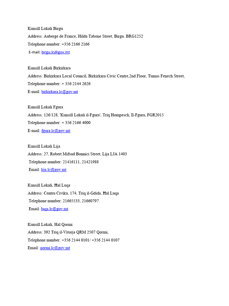 Local Councils Addresses | PDF