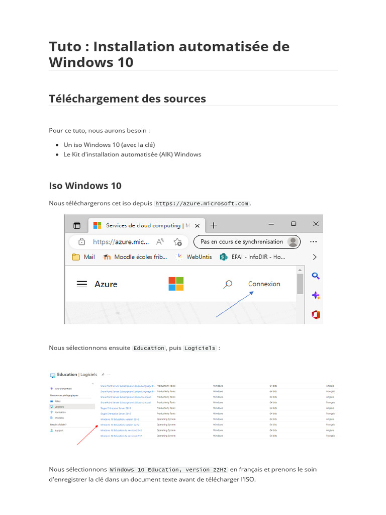 Tuto Installation Automatisée de Windows 10 | PDF | Installation ...
