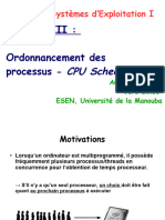 Systèmes d Exploitation I. Chapitre III _ Ordonnancement Des Processus - CPU Scheduling. Amine DHRAIEF 1ère Année ESEN, Université de La Manouba
