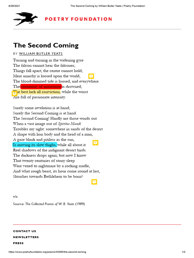 The Second Coming Yeats