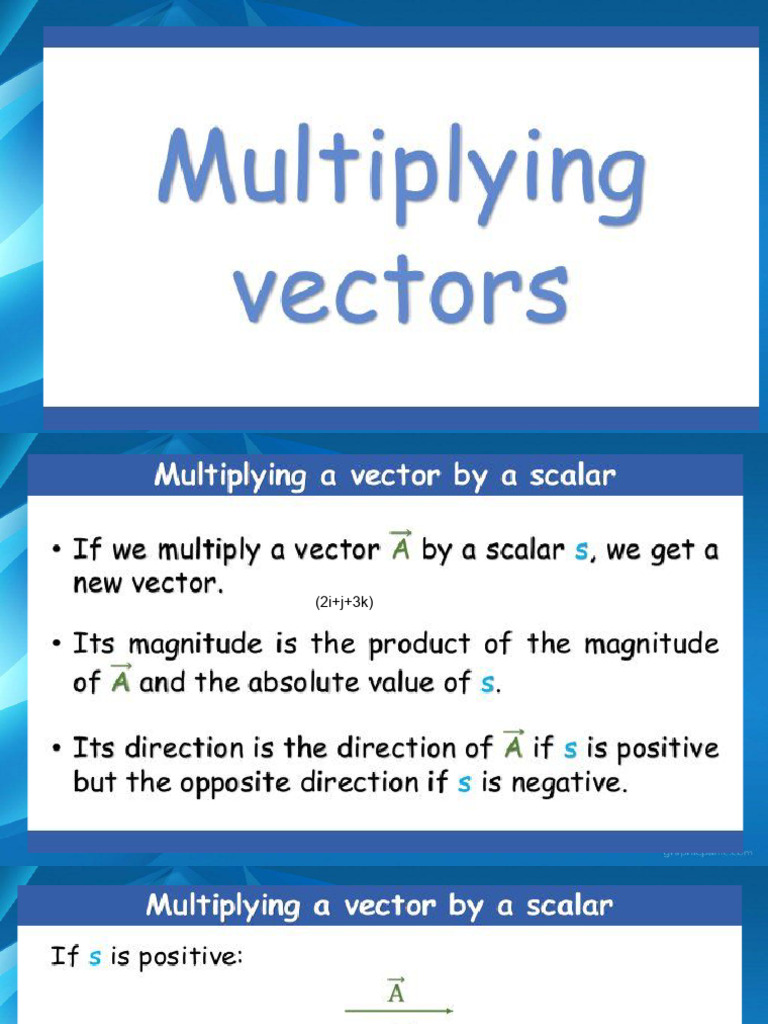 Multiplication of Vectors | PDF