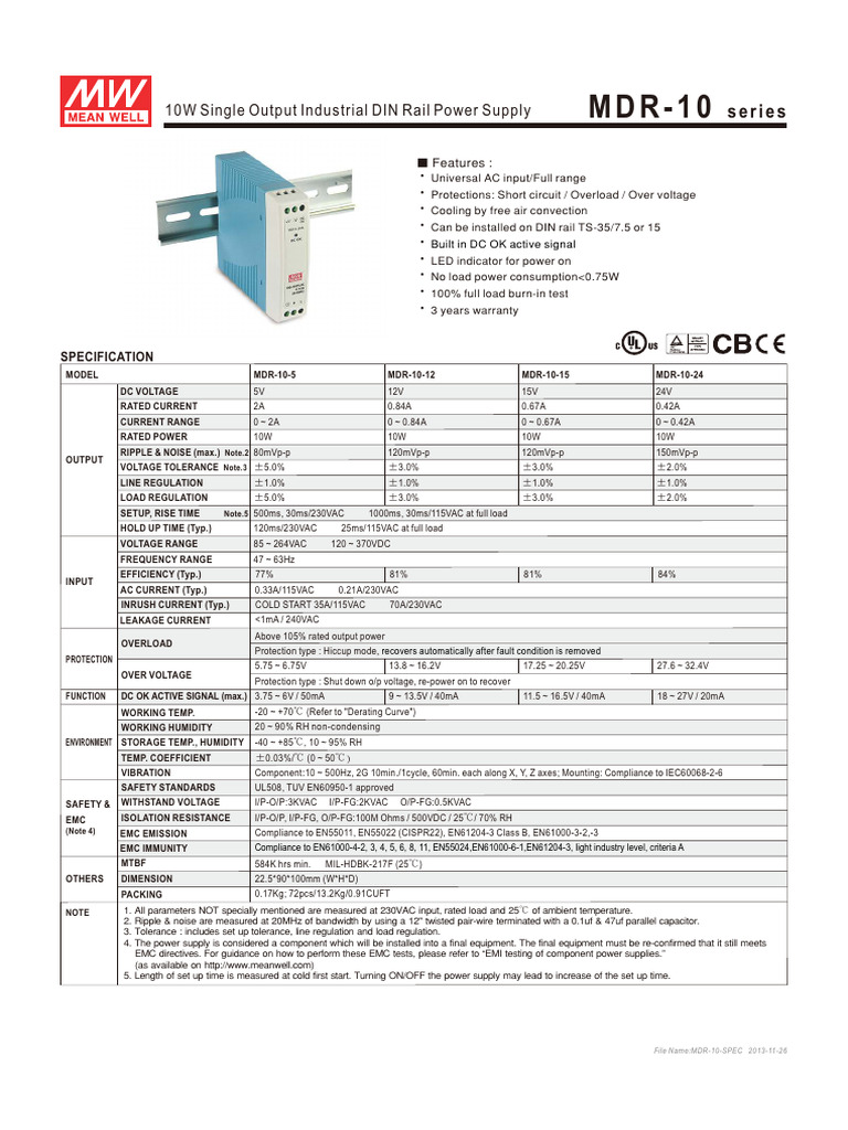 MDR-10-24 | PDF | Electric Power | Power Electronics