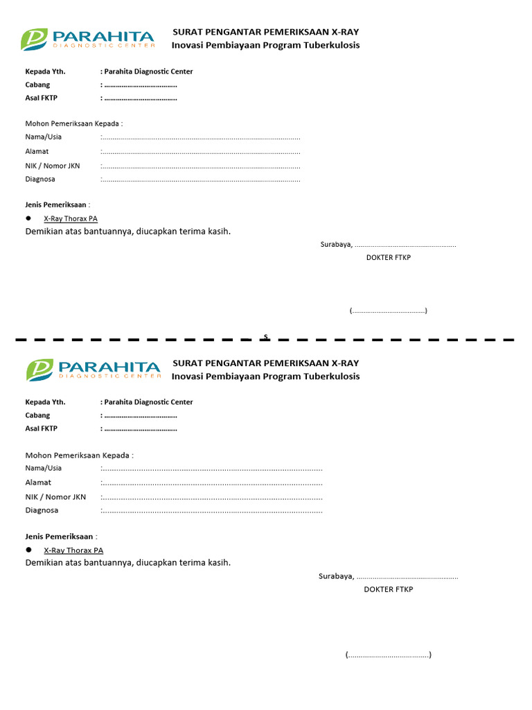 Surat Pengantar Rontgen di Parahita | PDF | Teknologi & Rekayasa