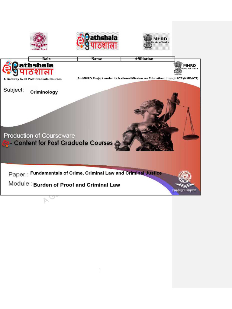 Burden of Proof and Criminal Law | PDF | Social Science | Science ...