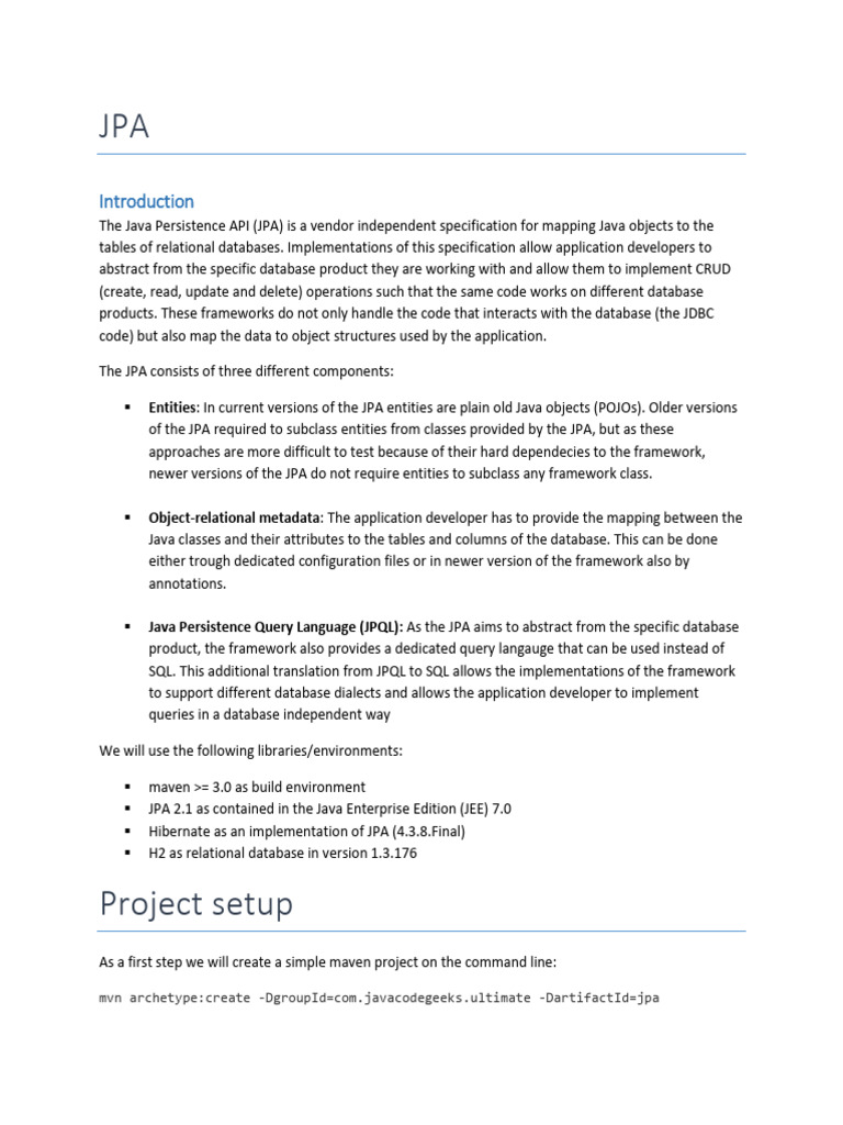 Jpa Ref Notes | PDF