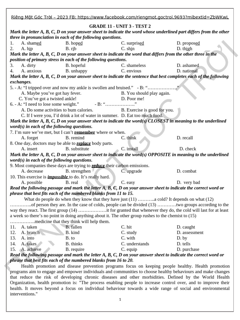  ki m tra friends global grade 11 unit 3 test 2 pdf