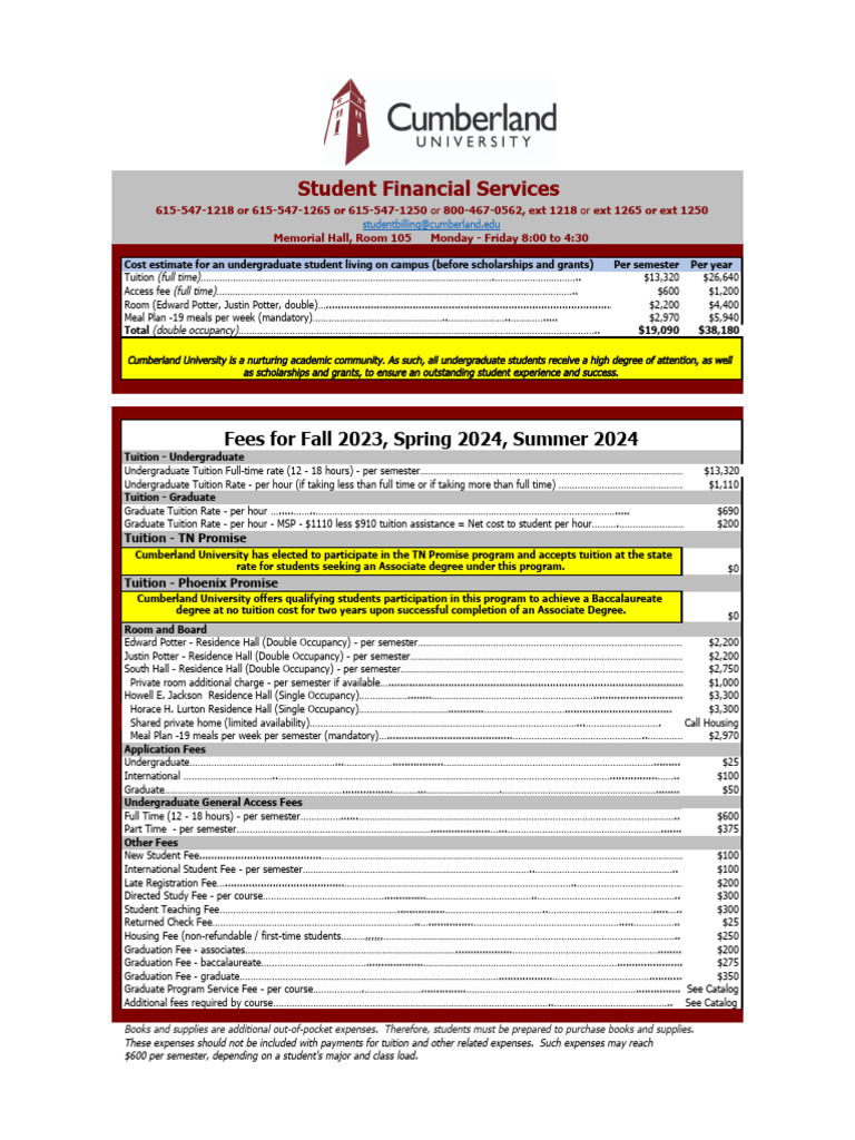 Tuition Rates 2023 2024 Final | PDF