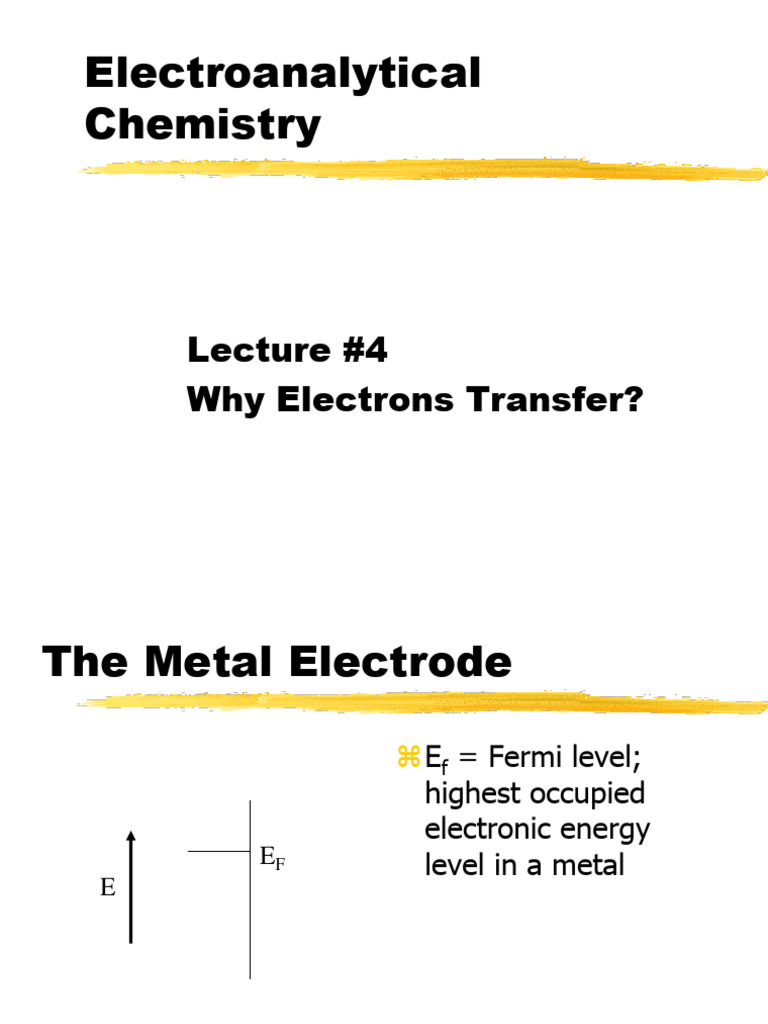 EC Why Electron Transfer Lecture 4213 PDF Electrode Physics