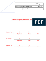 SOP For Sampling of Finished Product