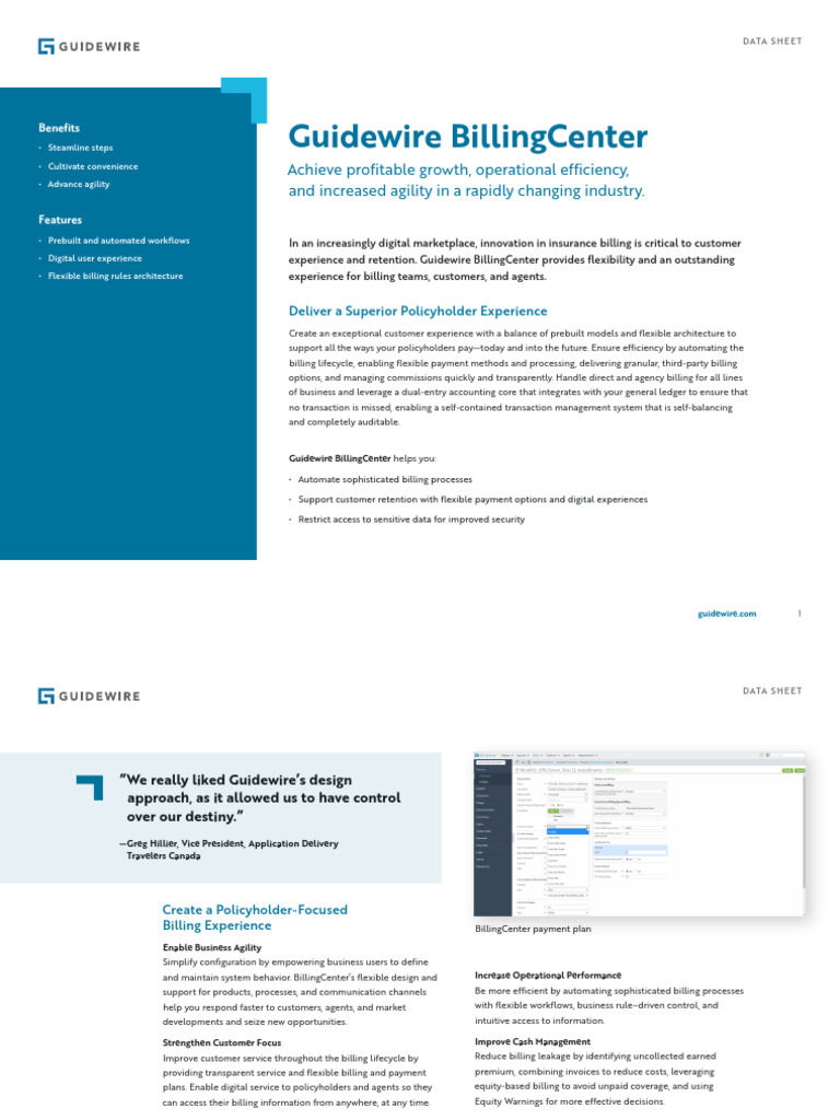 DS Guidewire BillingCenter EN 0223 PDF Automation Insurance