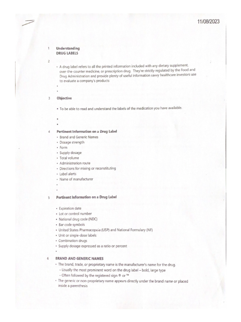 Understanding Drug Labels PDF
