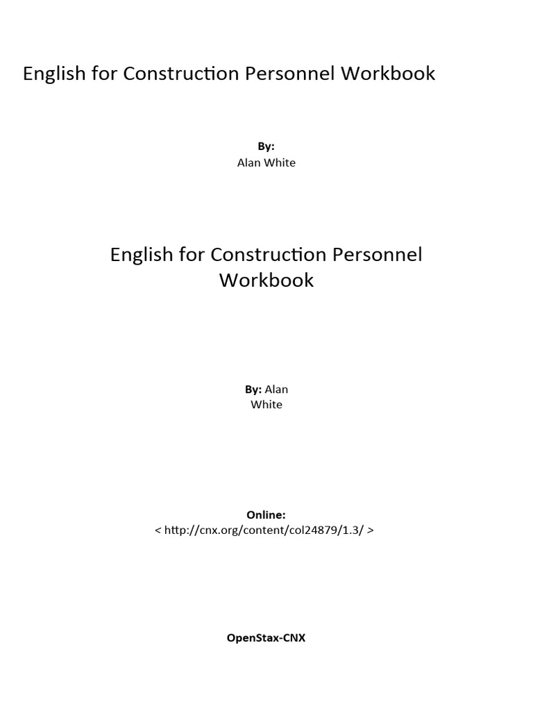 English for Construction Personnel Workbook PDF Southeast Asia