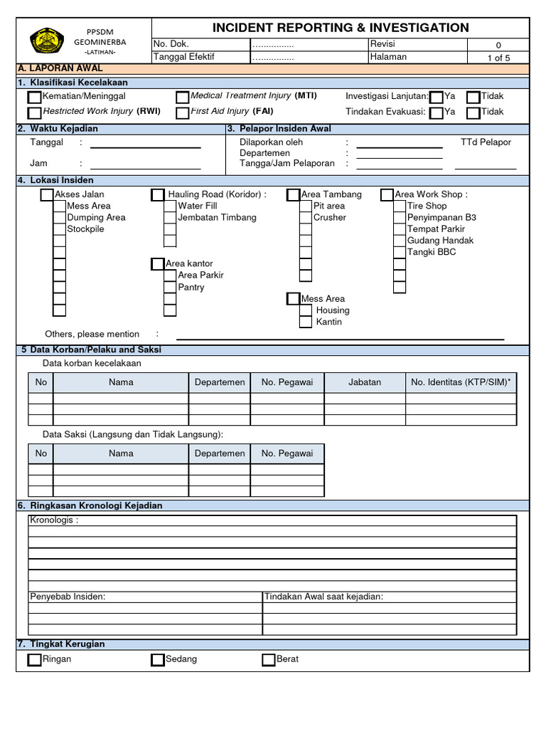 Incident Reporting And Investigation 1 Pdf