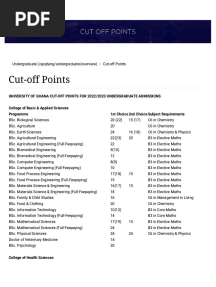 Cut-Off Points - University of Ghana PDF