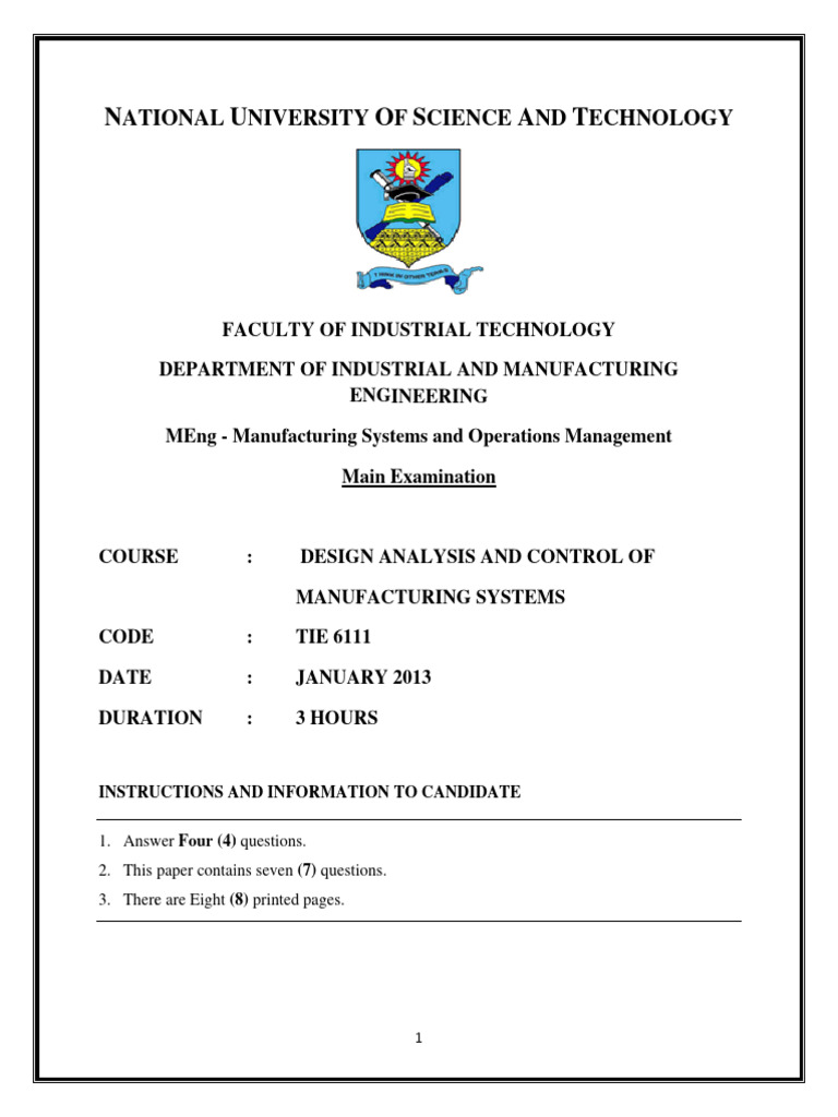 TIE6111201301Design Analysis and Control of Manufacturing Systems PDF