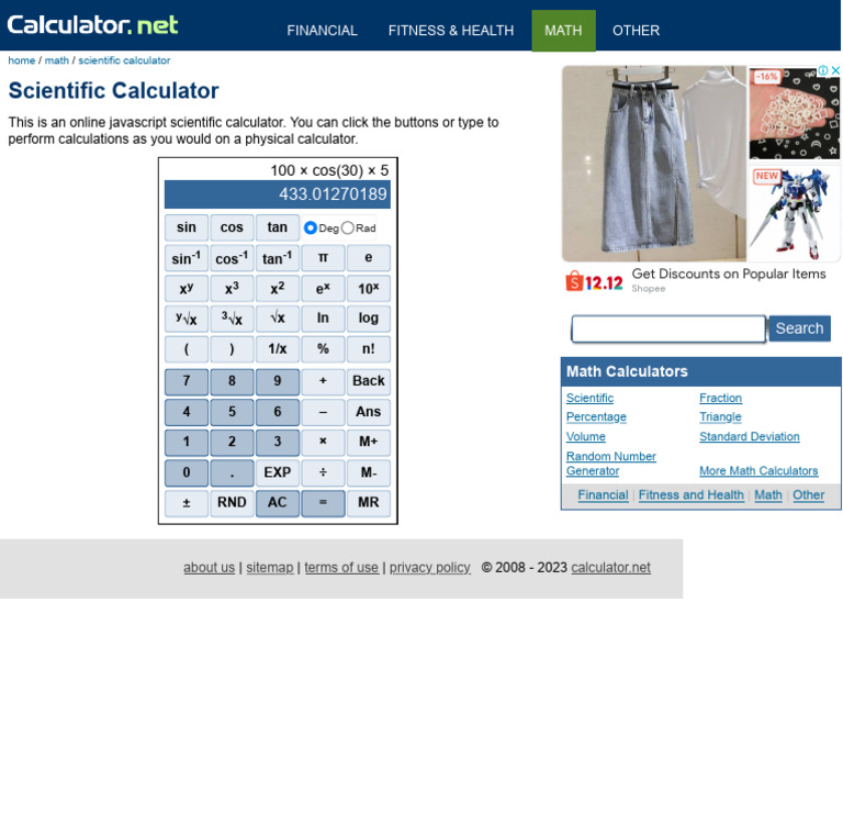 Online Scientific Calculator Tools | PDF | Mathematics