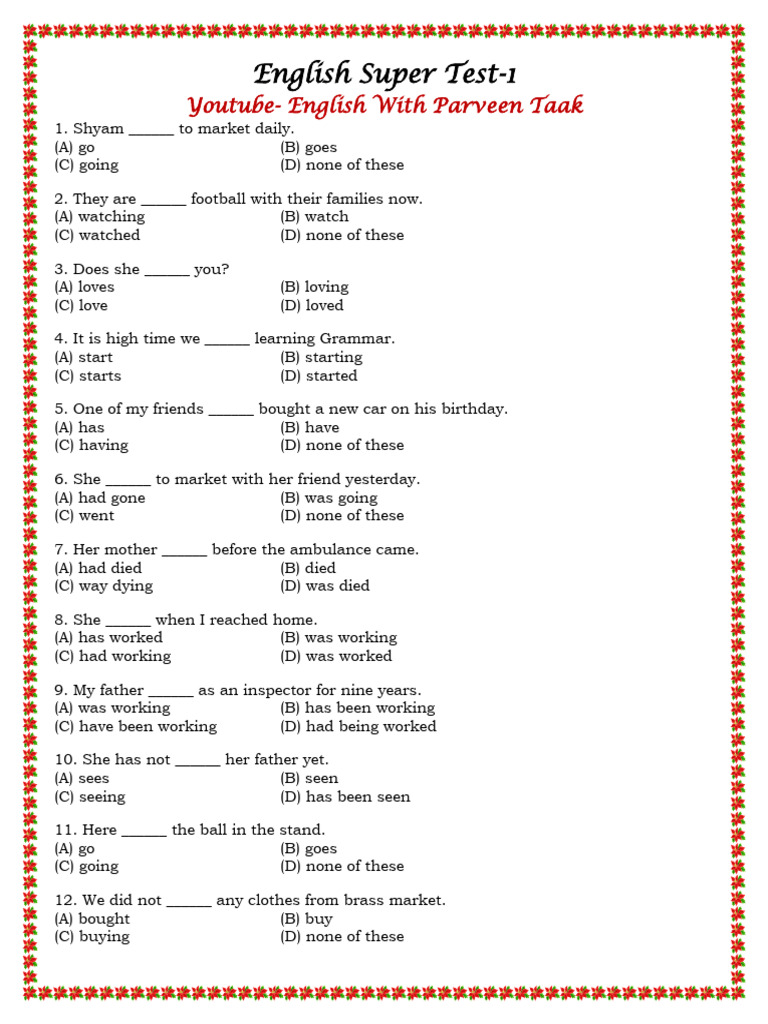 Grade 5 English Practice Questions | PDF