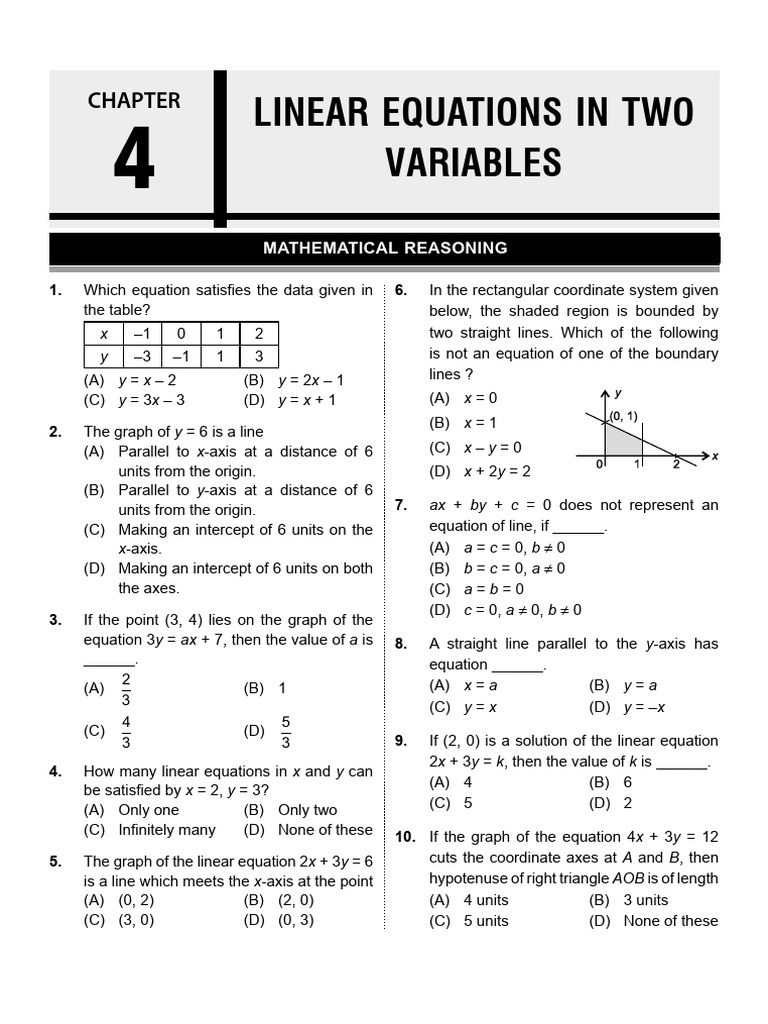Linear Equations in Two Variables For More Jeebytes - Xyz | PDF ...