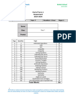 Math Term 1 Year 7 Paper 1 2023-2024 NCES