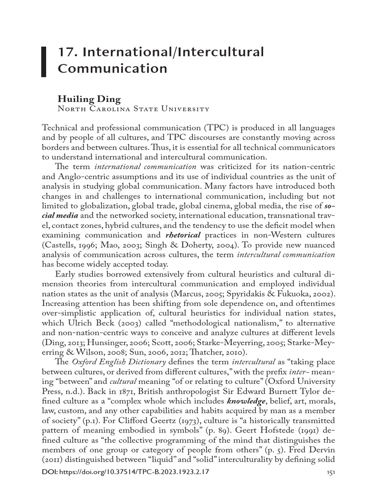 Intercultural Communication in TPC | PDF | Cross Cultural Communication ...