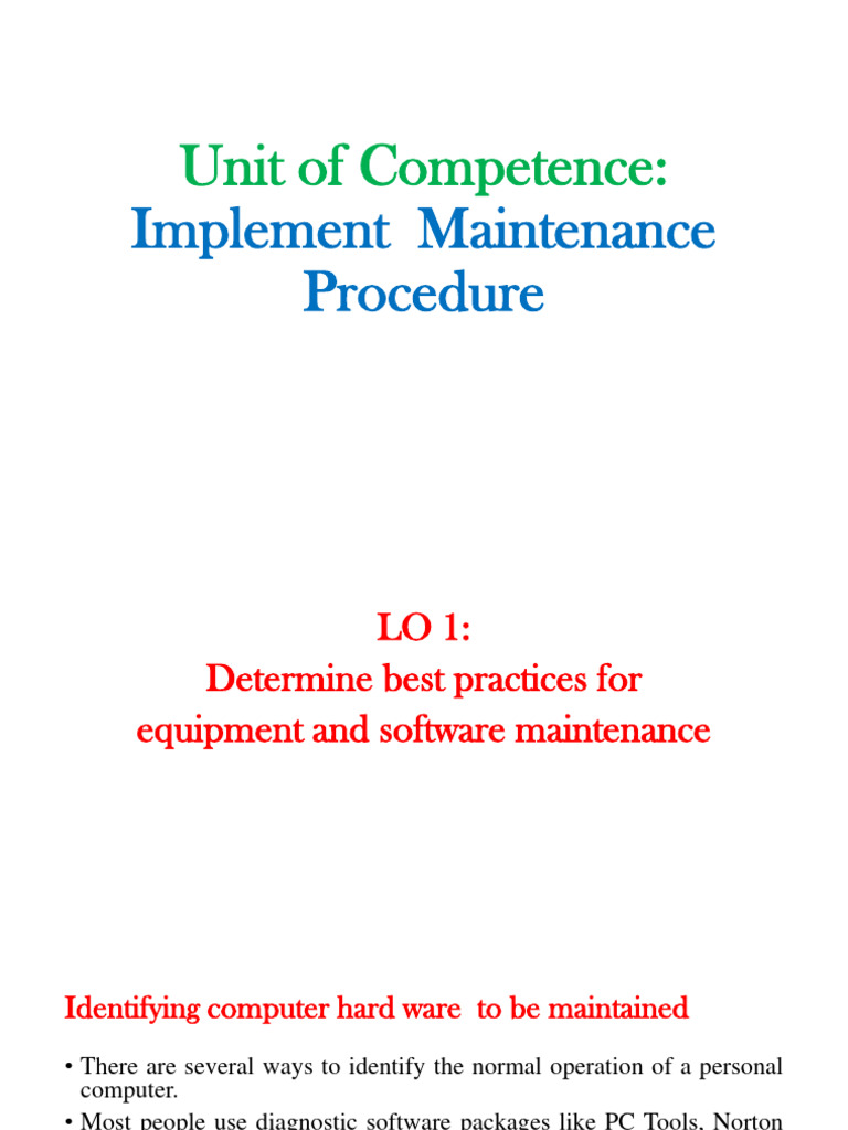 Implement Maintenance Procedure PDF Booting Bios