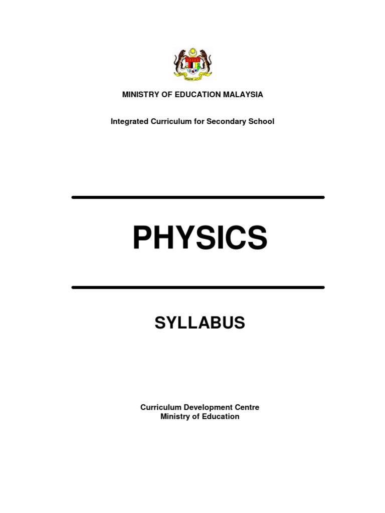 Sains  KBSM  Physics Form 5  Learning  Curriculum