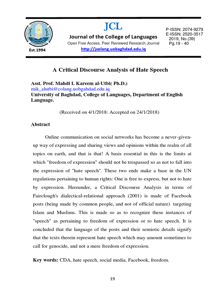 Analyzing Hate Speech Online | PDF | Hatred | Hate Speech