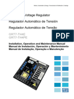 WEG Regulador Automatico de Tensao Grt7 Th4e Pe MGML07 00136 Manual Portugues Ingles Espanhol