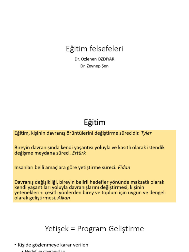 Eğitim Felsefeleri Pdf