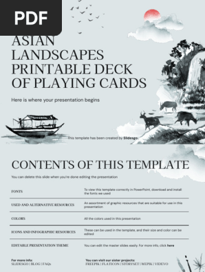 Copy of Asian Landscapes Printable Deck of Playing Cards by Slidesgo