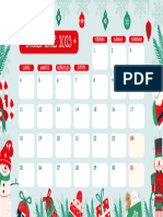 Calendario Mes de Diciembre 2023 Ilustrado Navideño Rojo y Verde