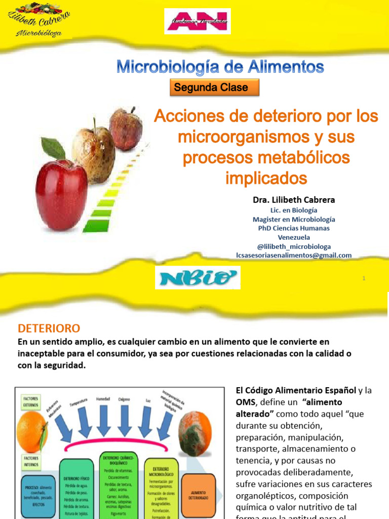 Deterioro Microbiano en Alimentos | PDF | Alimentos | Las bacterias